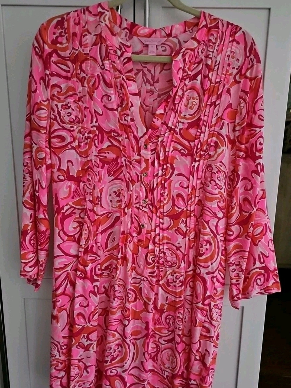 Lilly Pulitzer Pink & Coral Saradota Tunic Dress Size Medium.